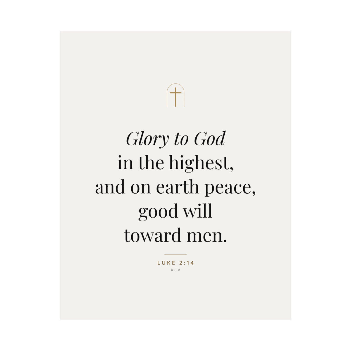 Glory to God Print – Luke 2:14 (Unframed)