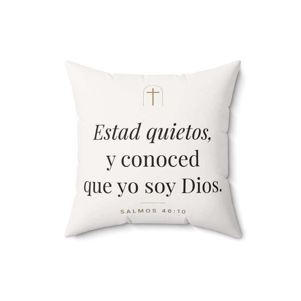 Be Still Throw Pillow – Psalm 46:10 (Spanish Edition)