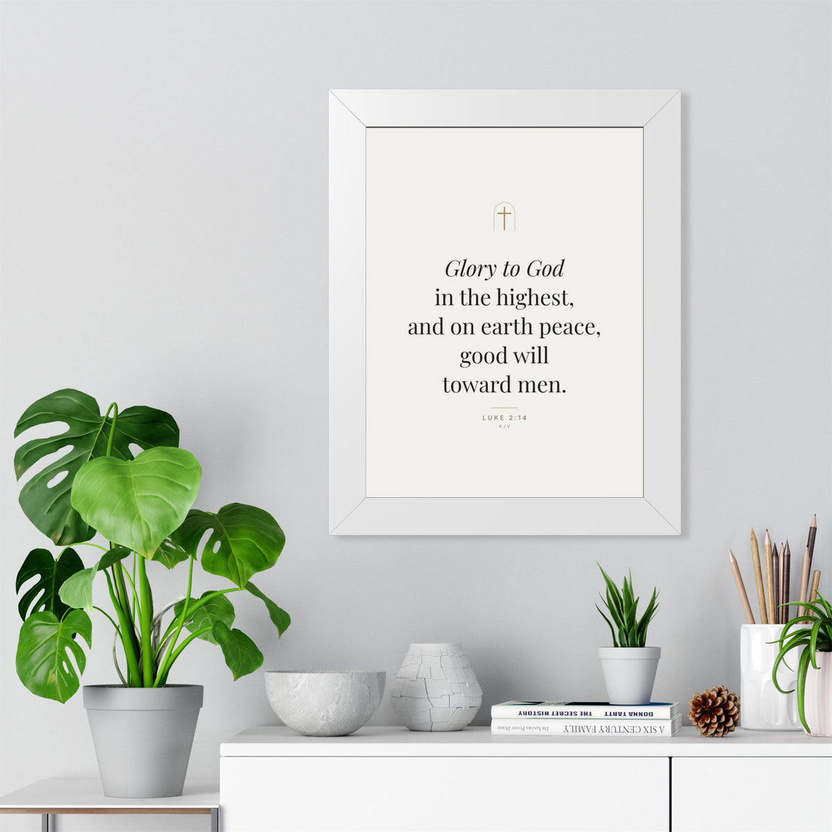 Glory to God Framed Print – Luke 2:14