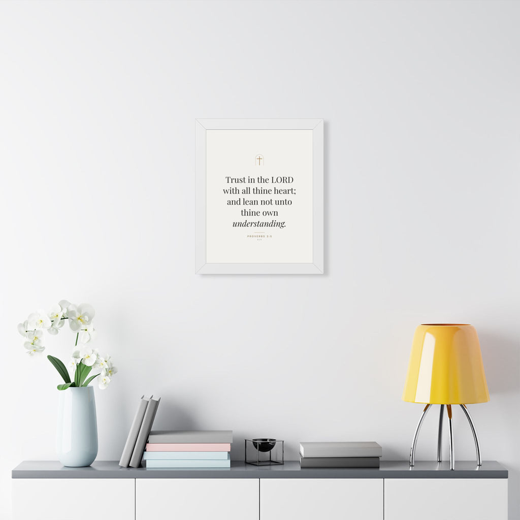 Lámina enmarcada Fíate de Jehová – Proverbios 3:5