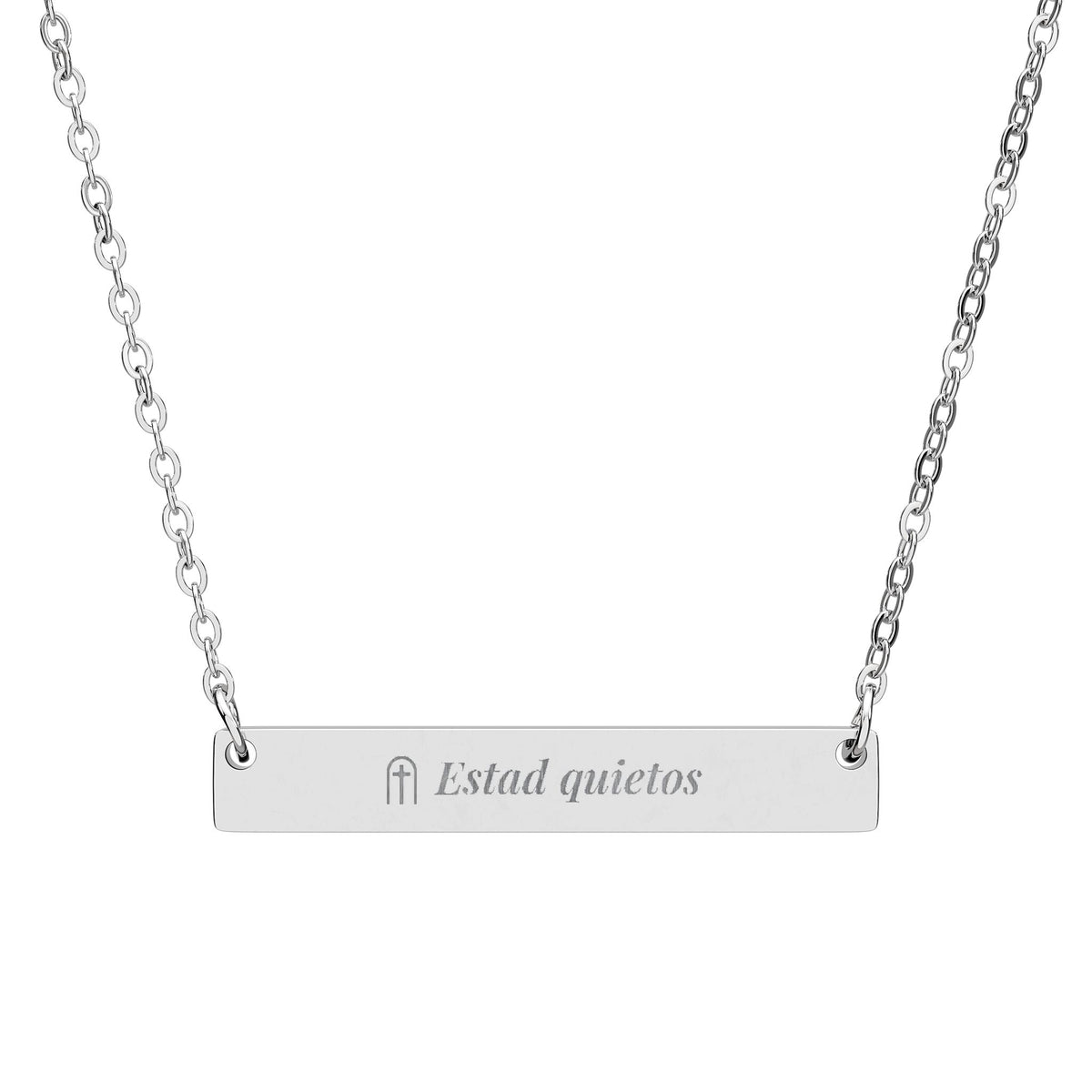 Be Still Bar Necklace – Psalm 46:10 (Spanish Edition)