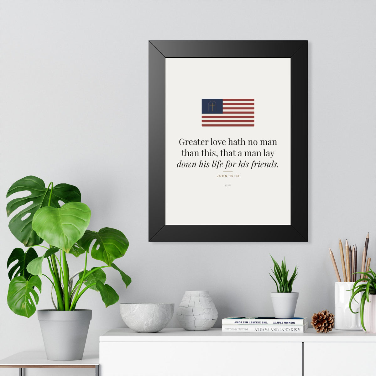 Greater Love Framed Print – John 15:13