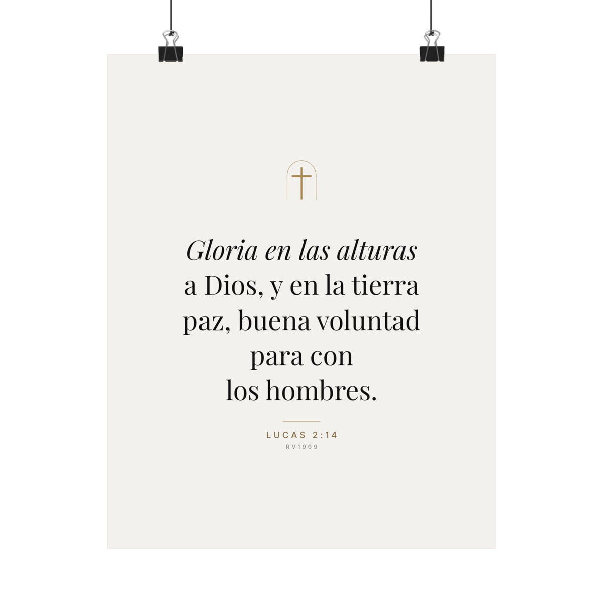 Glory to God Print – Luke 2:14, Unframed (Spanish Edition)