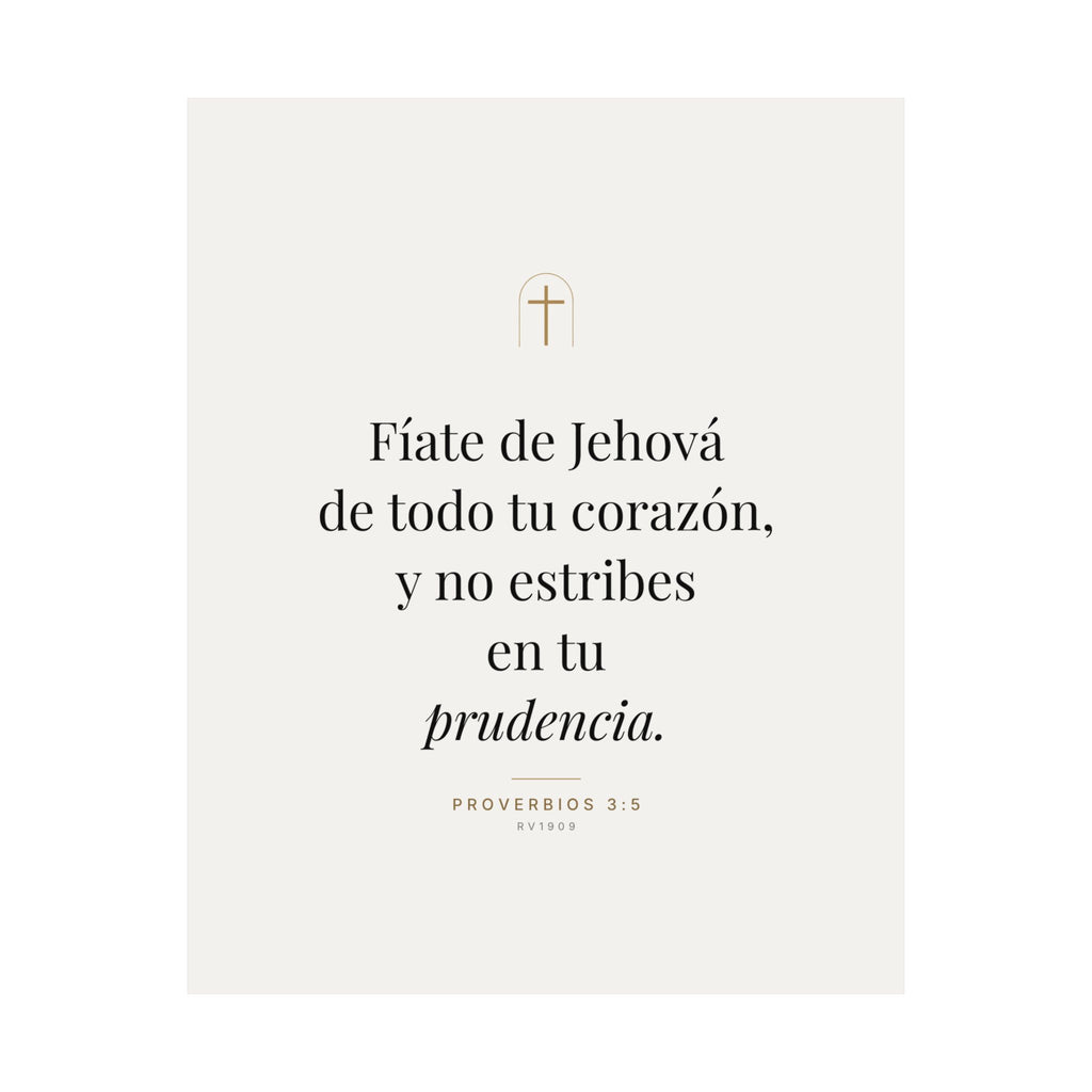 Trust in the Lord Print – Proverbs 3:5, Unframed (Spanish Edition)