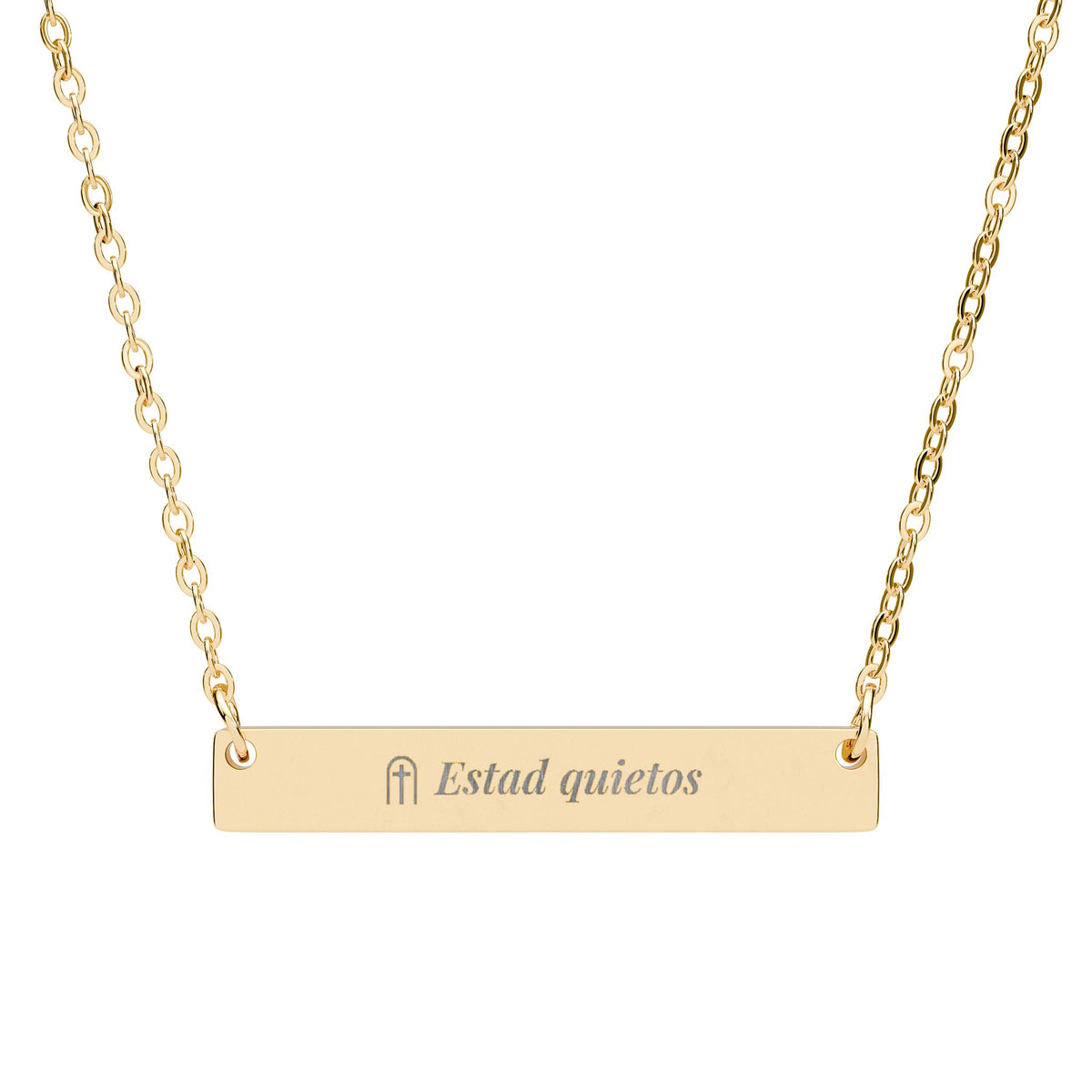 Be Still Bar Necklace – Psalm 46:10 (Spanish Edition)