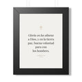 Lámina enmarcada Gloria a Dios – Lucas 2:14 – Edición en español