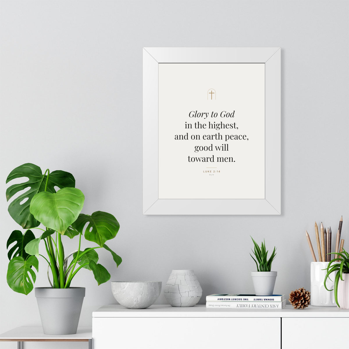 Glory to God Framed Print – Luke 2:14