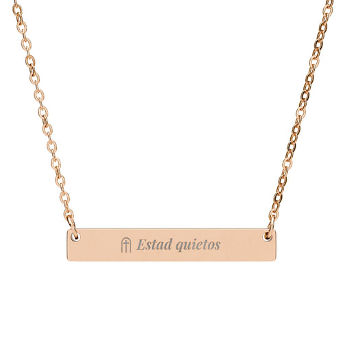 Be Still Bar Necklace – Psalm 46:10 (Spanish Edition)