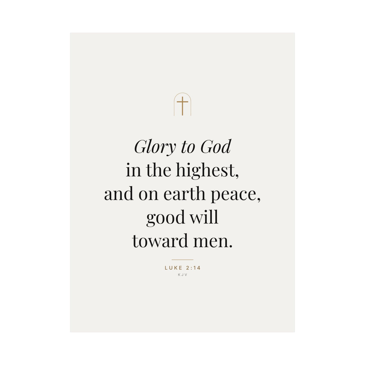 Glory to God Print – Luke 2:14 (Unframed)