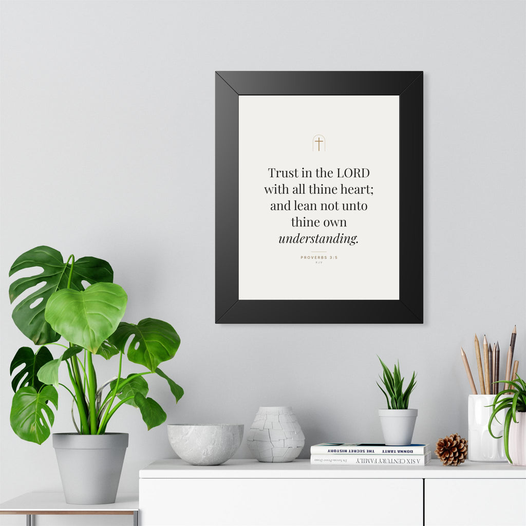 Lámina enmarcada Fíate de Jehová – Proverbios 3:5