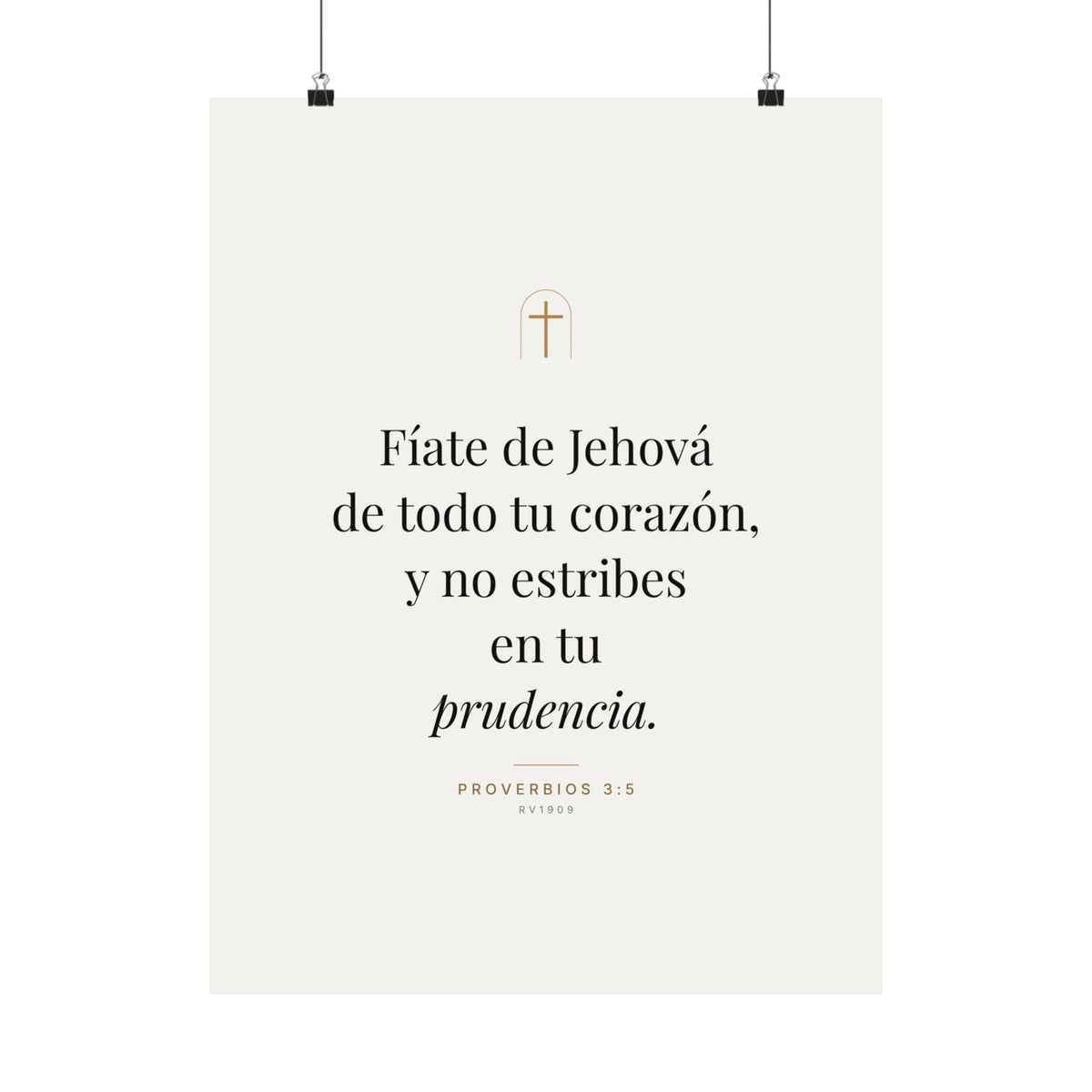 Trust in the Lord Print – Proverbs 3:5, Unframed (Spanish Edition)