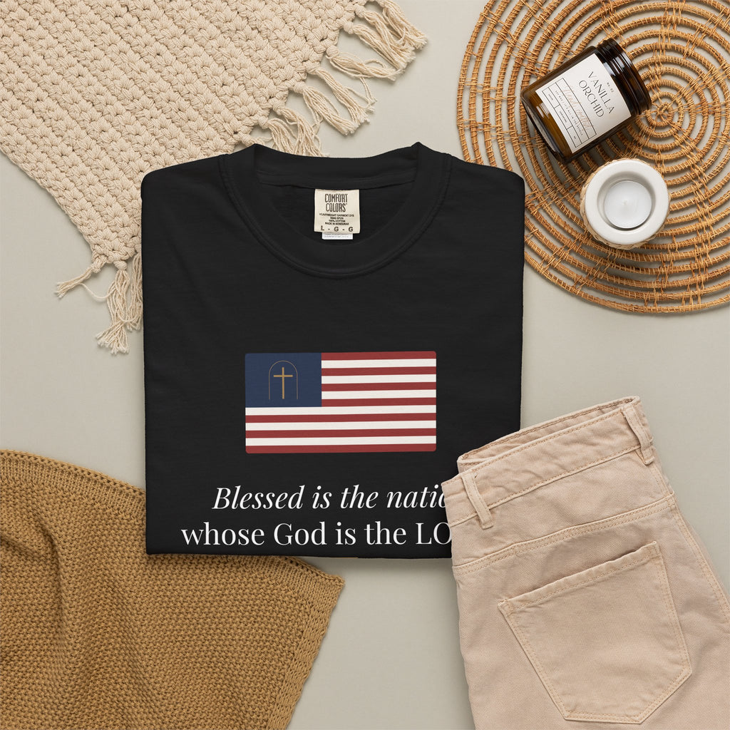 Blessed Is the Nation Tee – Psalm 33:12
