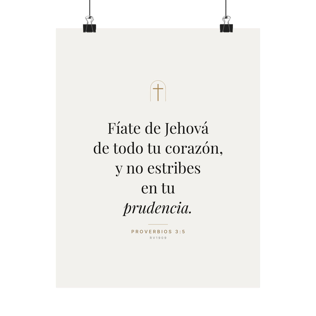 Trust in the Lord Print – Proverbs 3:5, Unframed (Spanish Edition)