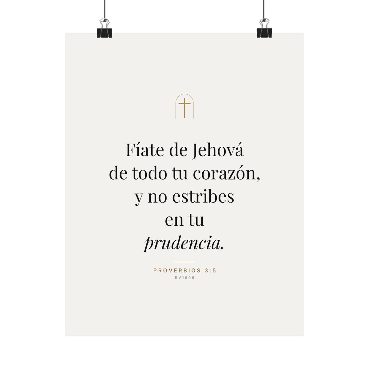 Trust in the Lord Print – Proverbs 3:5, Unframed (Spanish Edition)