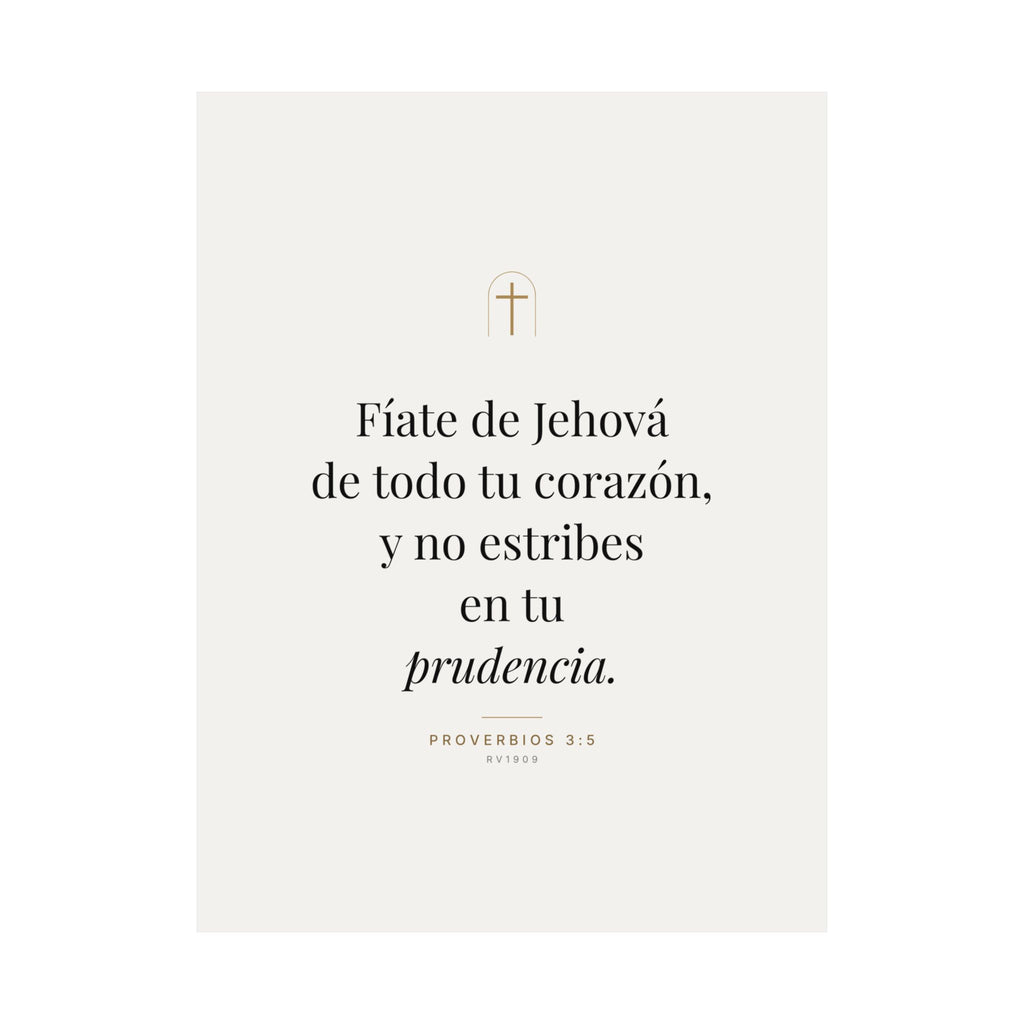 Trust in the Lord Print – Proverbs 3:5, Unframed (Spanish Edition)