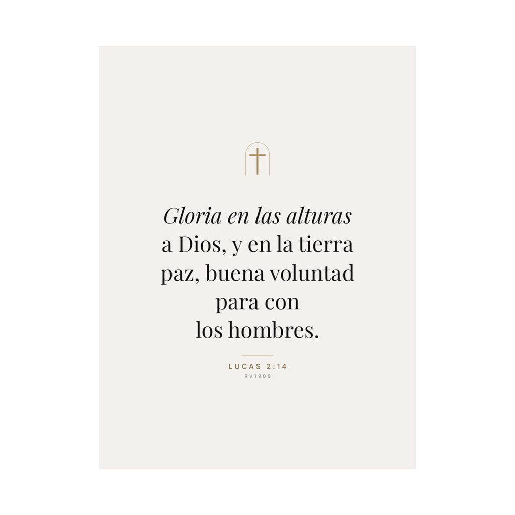 Glory to God Print – Luke 2:14, Unframed (Spanish Edition)