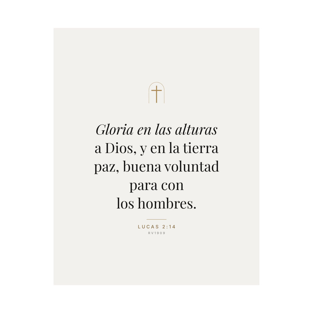Glory to God Print – Luke 2:14, Unframed (Spanish Edition)