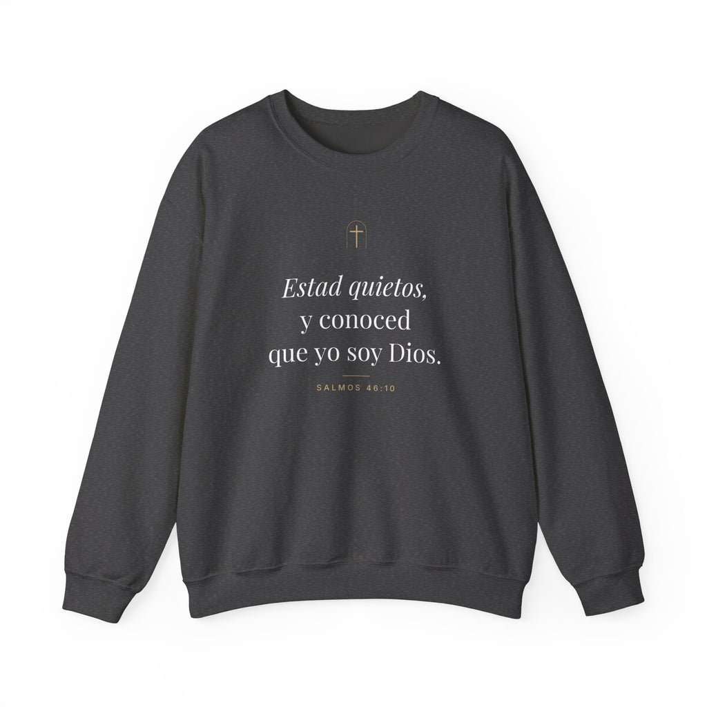Be Still Crewneck Sweatshirt – Psalm 46:10 (Spanish Edition)