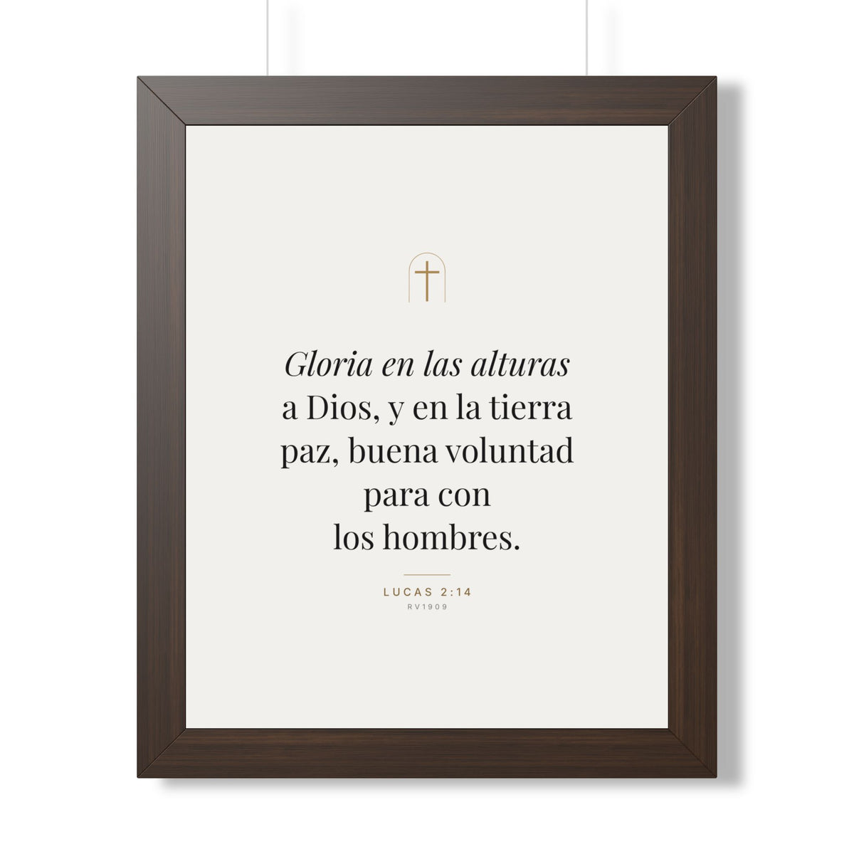 Glory to God Framed Print – Luke 2:14 (Spanish Edition)