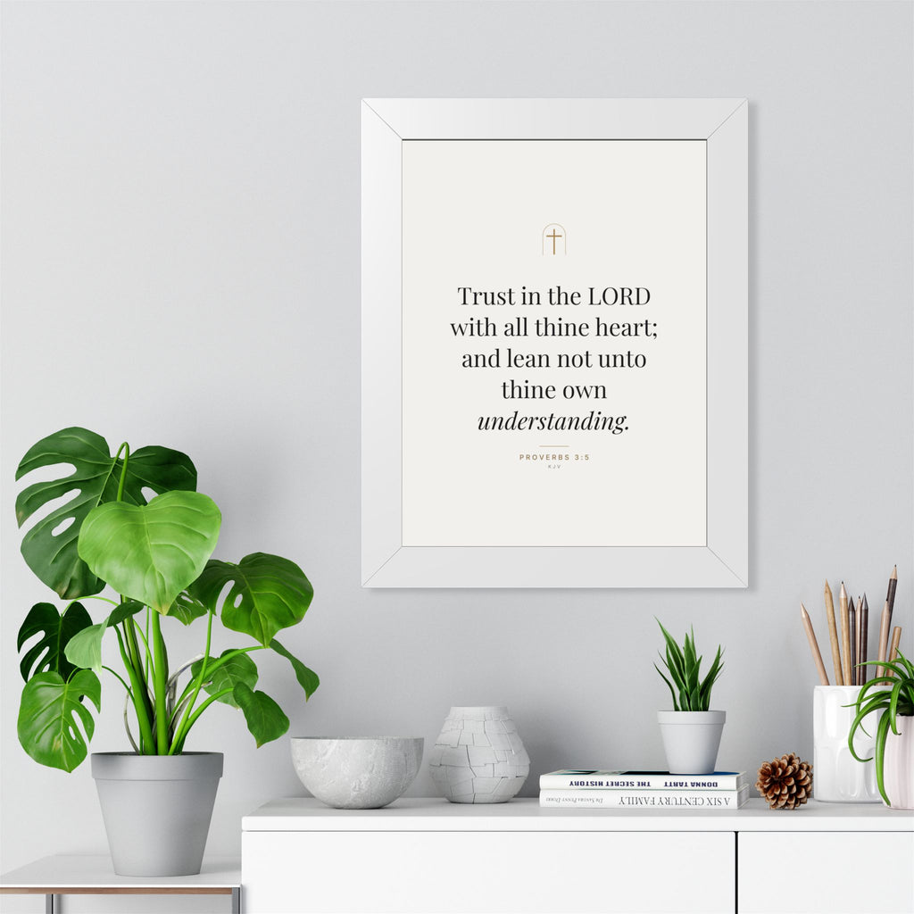 Lámina enmarcada Fíate de Jehová – Proverbios 3:5