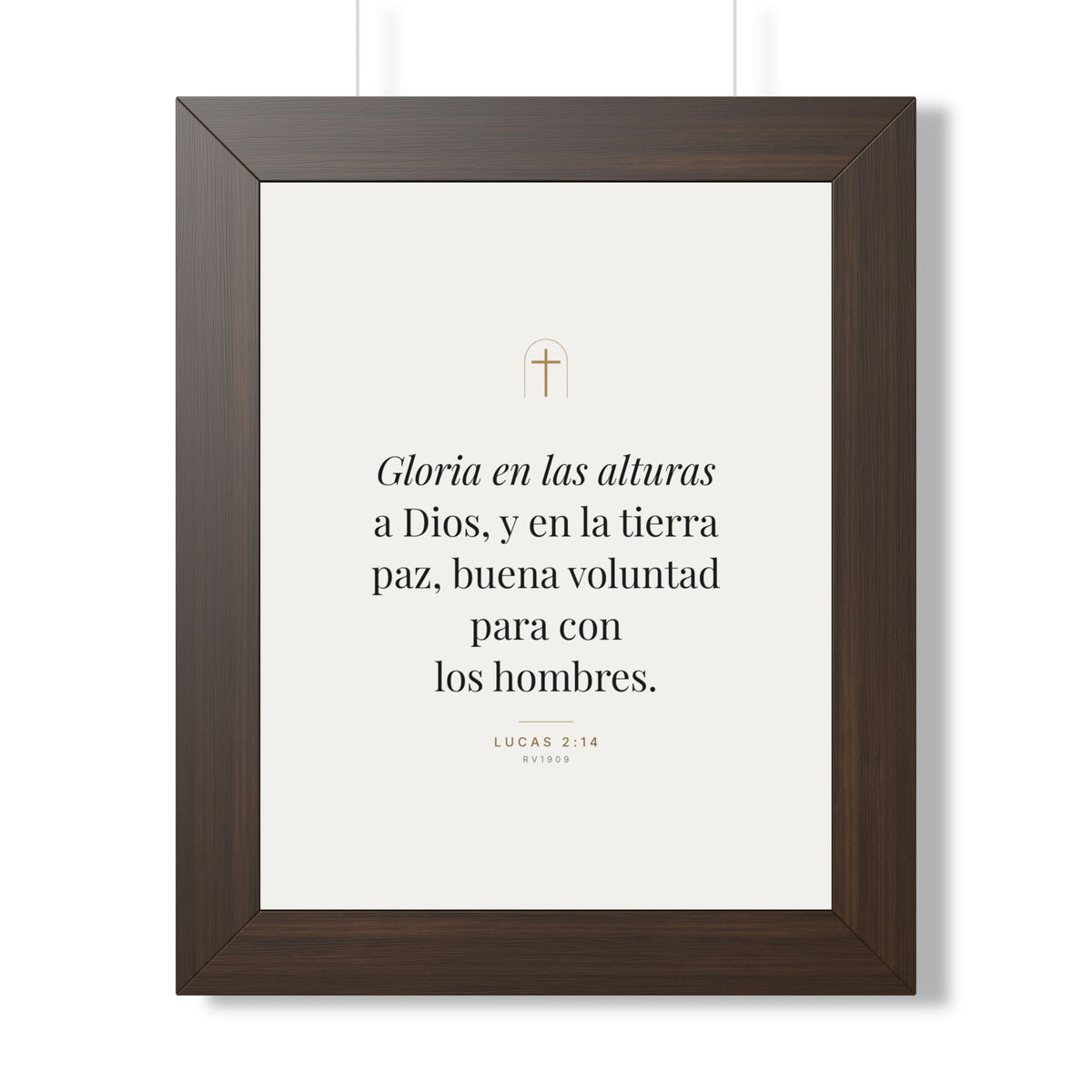 Glory to God Framed Print – Luke 2:14 (Spanish Edition)