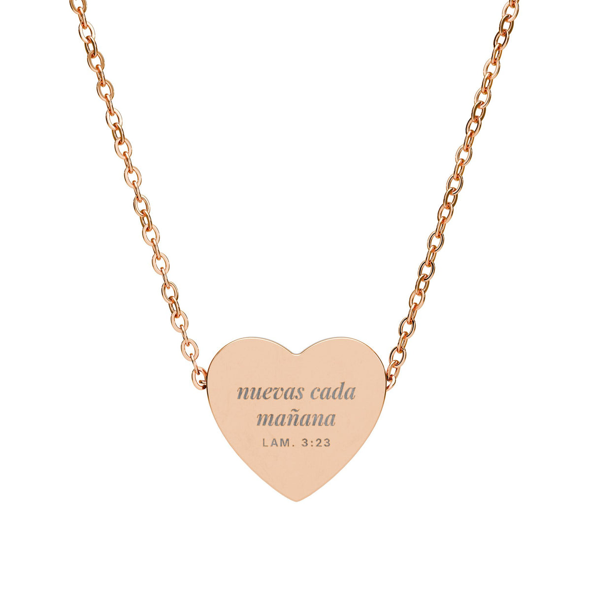 New Every Morning Heart Necklace – Lamentations 3:23 (Spanish Edition)