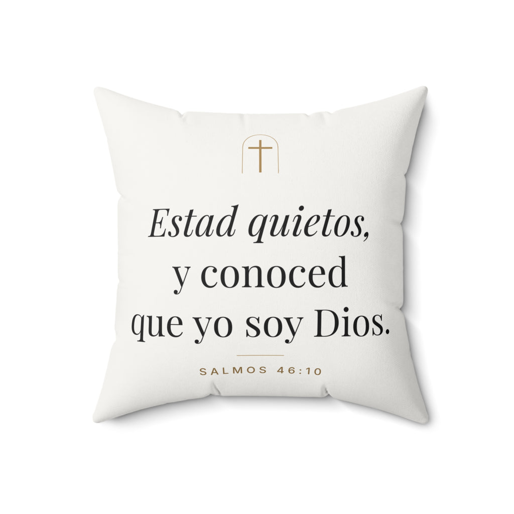 Be Still Throw Pillow – Psalm 46:10 (Spanish Edition)