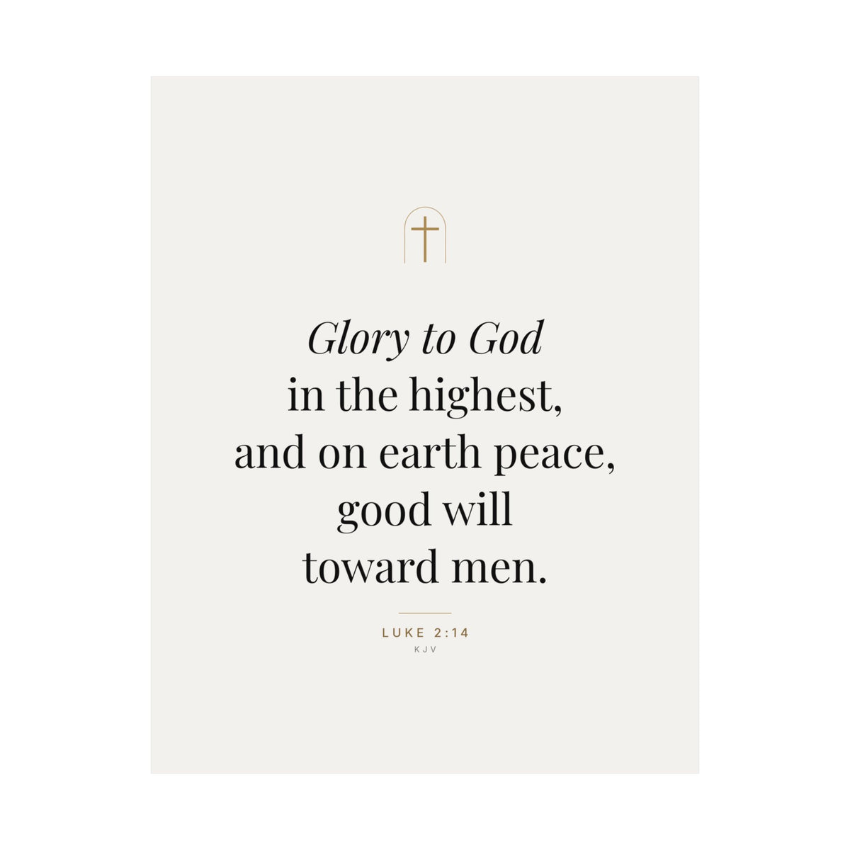 Glory to God Print – Luke 2:14 (Unframed)