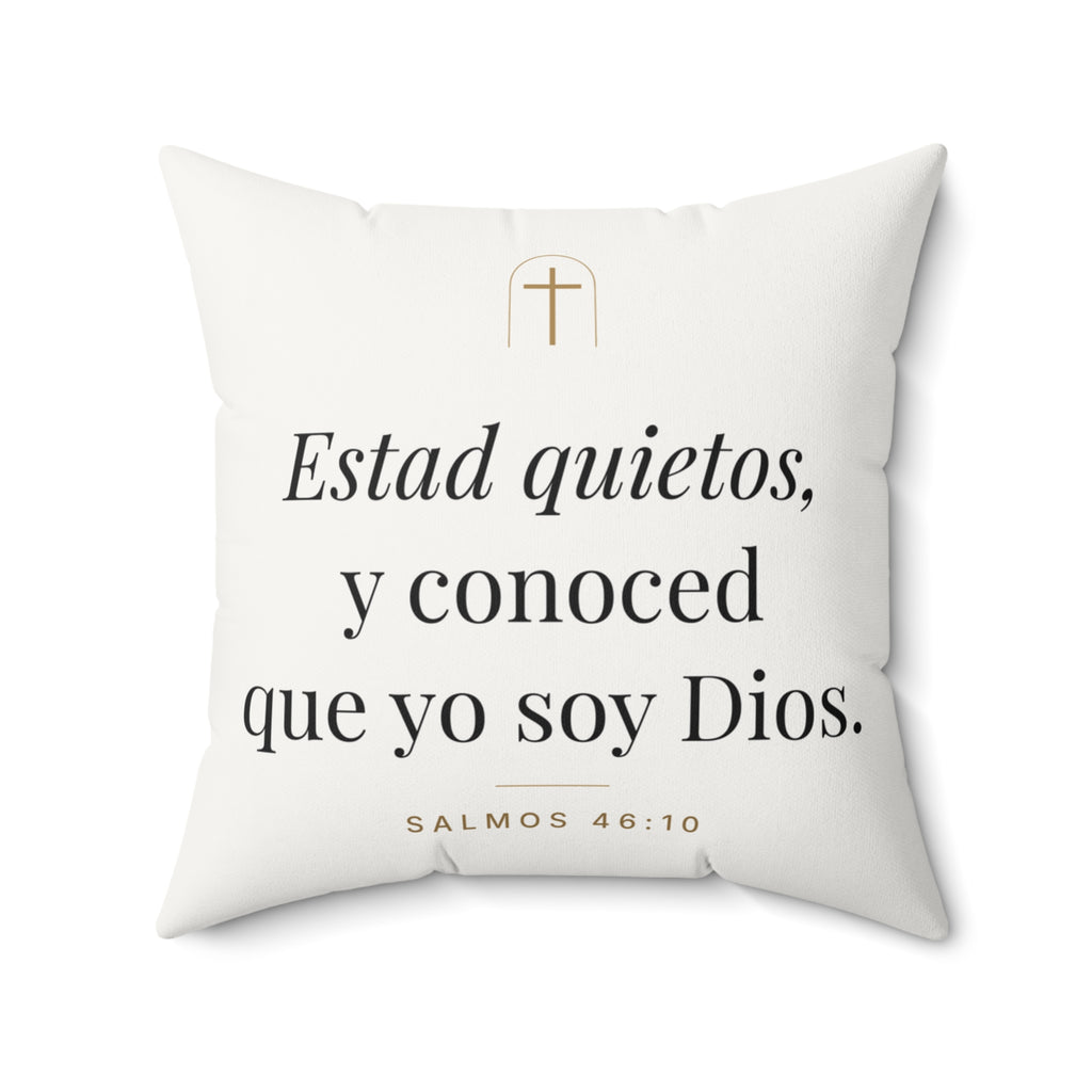 Be Still Throw Pillow – Psalm 46:10 (Spanish Edition)