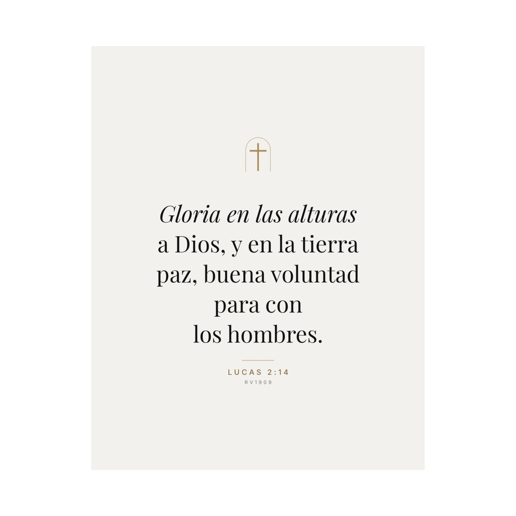 Glory to God Print – Luke 2:14, Unframed (Spanish Edition)