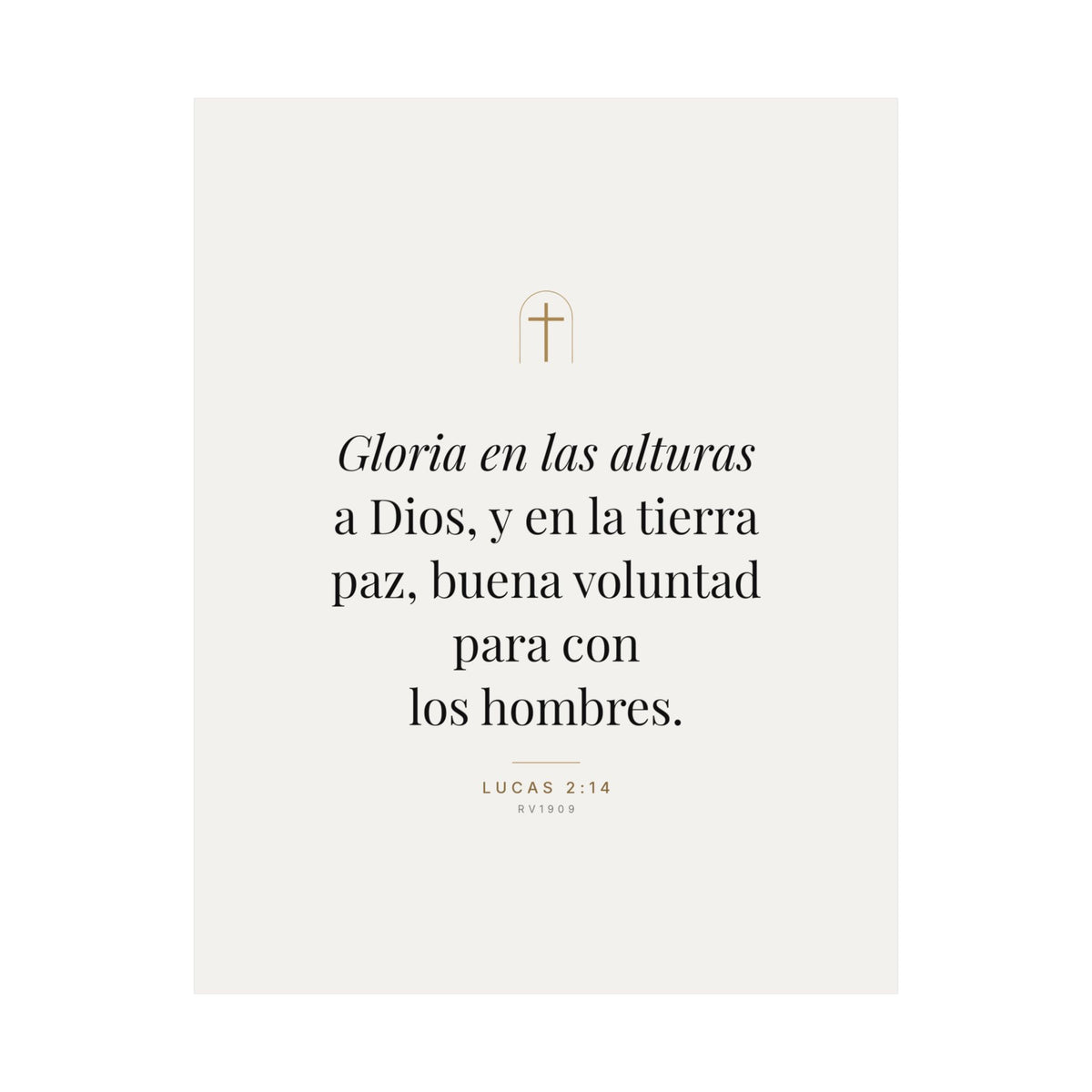 Glory to God Print – Luke 2:14, Unframed (Spanish Edition)
