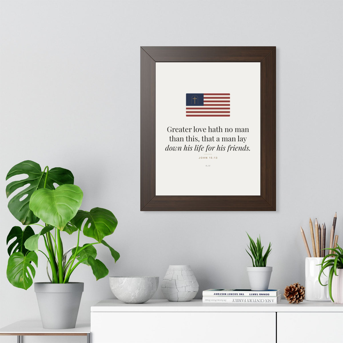 Greater Love Framed Print – John 15:13