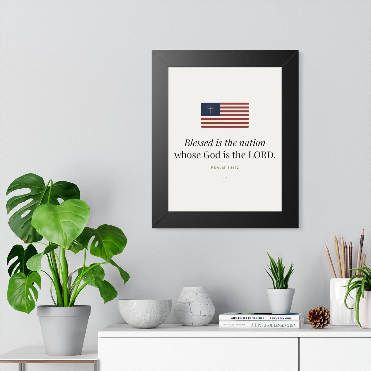 Blessed Is the Nation Framed Print – Psalm 33:12