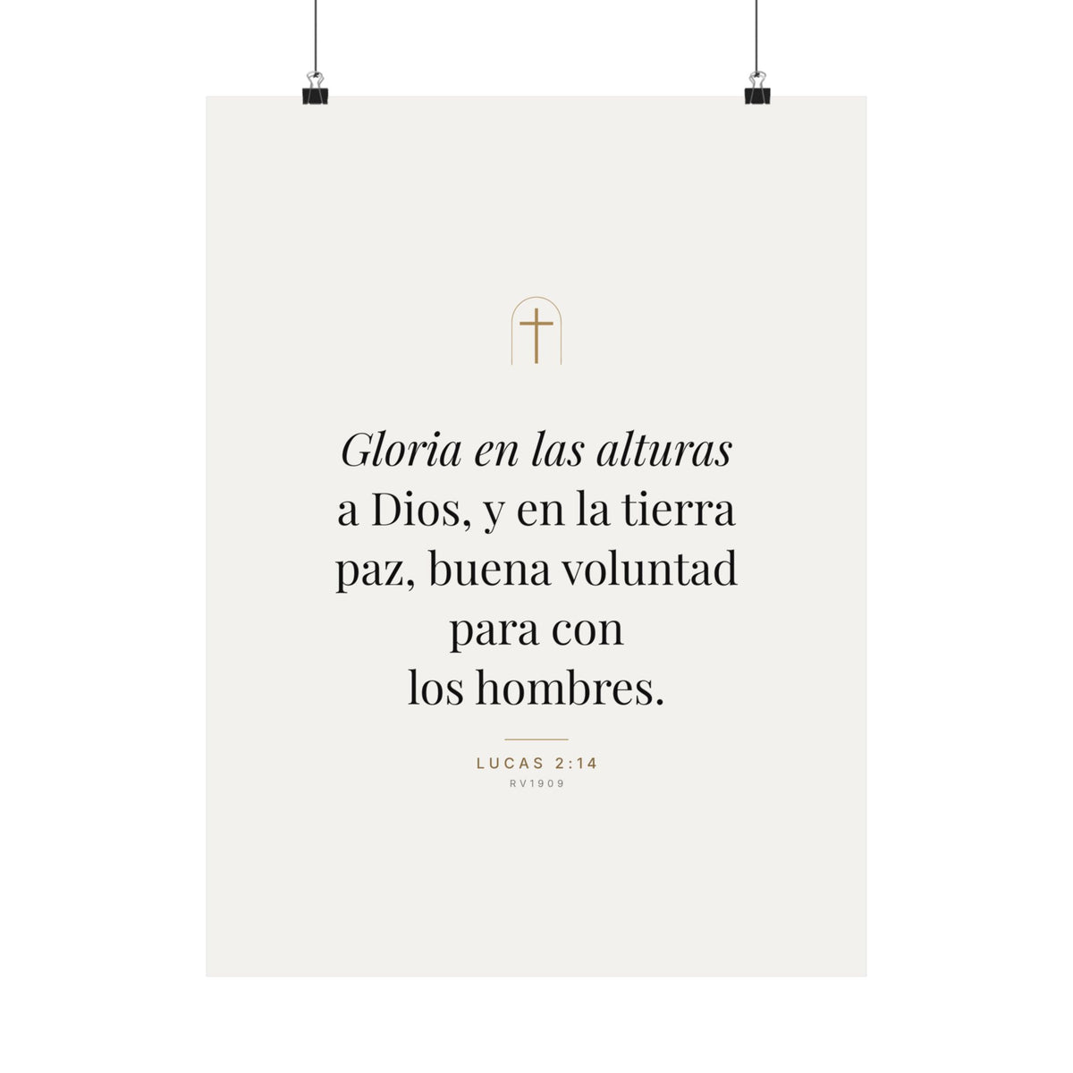 Glory to God Print – Luke 2:14, Unframed (Spanish Edition)