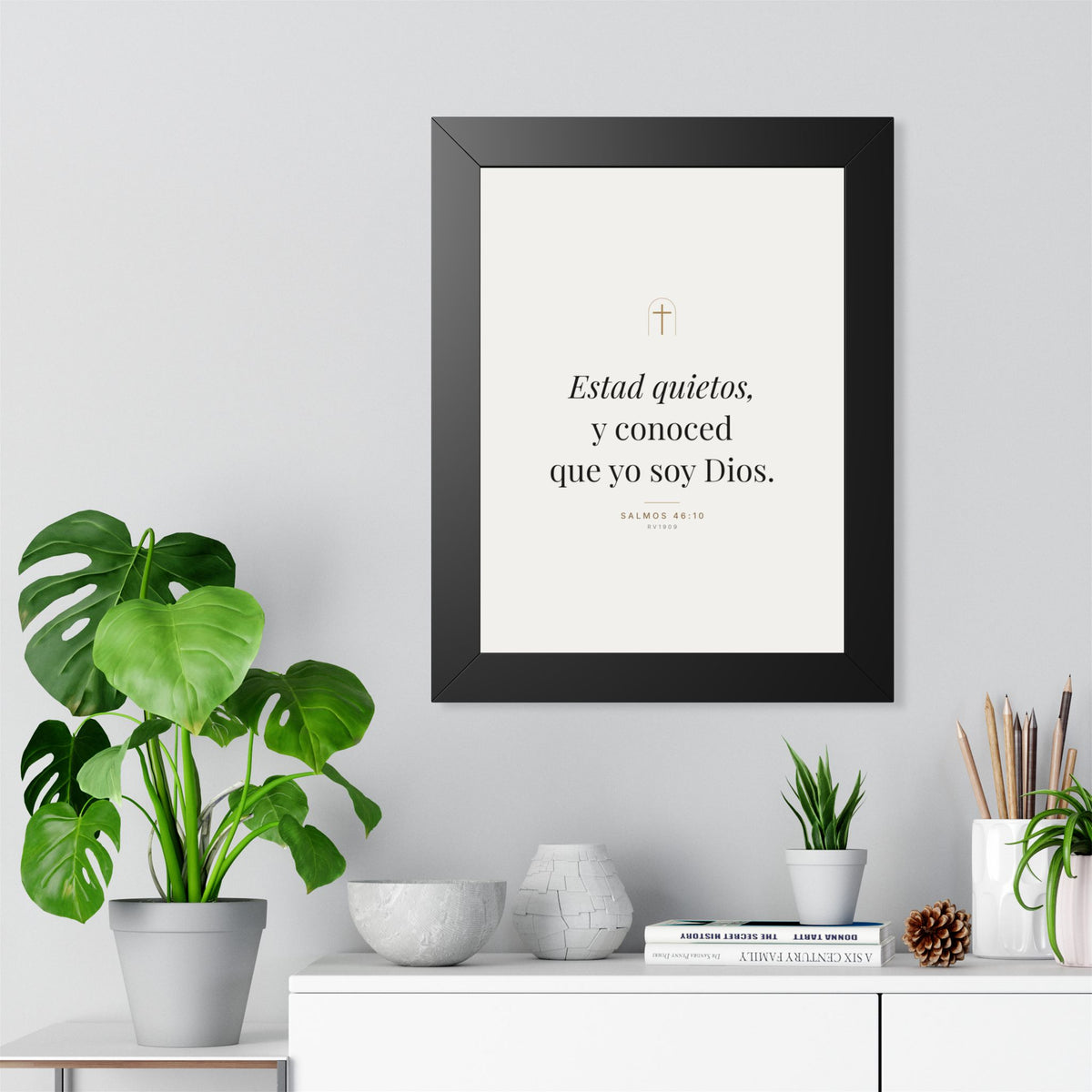 Be Still Framed Print – Psalm 46:10 (Spanish Edition)