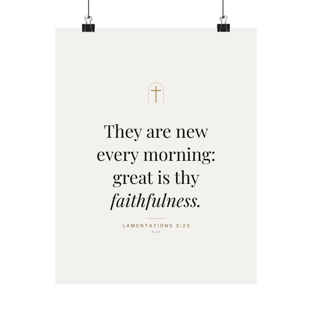 New Every Morning Print – Lamentations 3:23 (Unframed)
