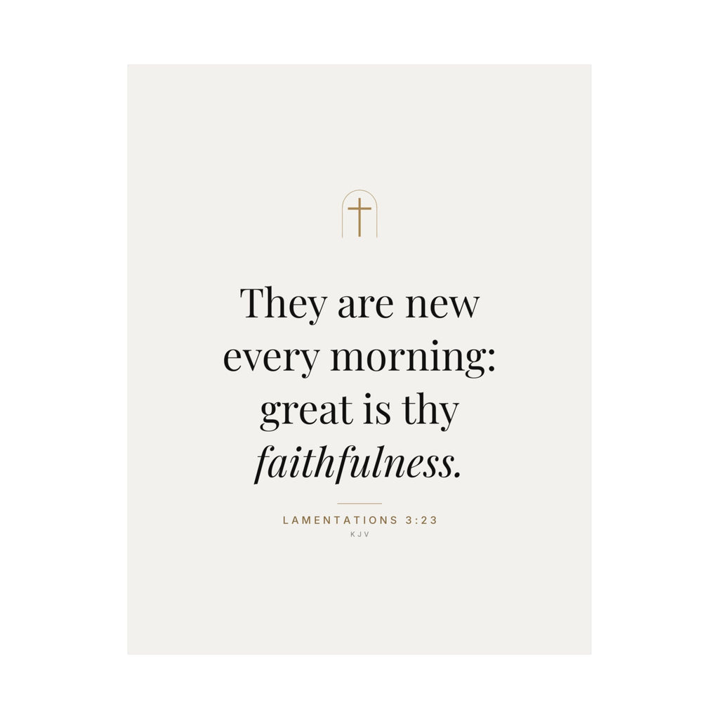 New Every Morning Print – Lamentations 3:23 (Unframed)