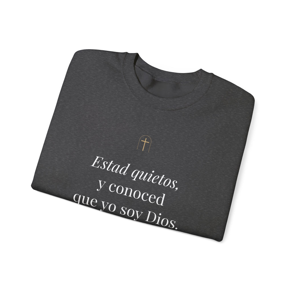 Be Still Crewneck Sweatshirt – Psalm 46:10 (Spanish Edition)