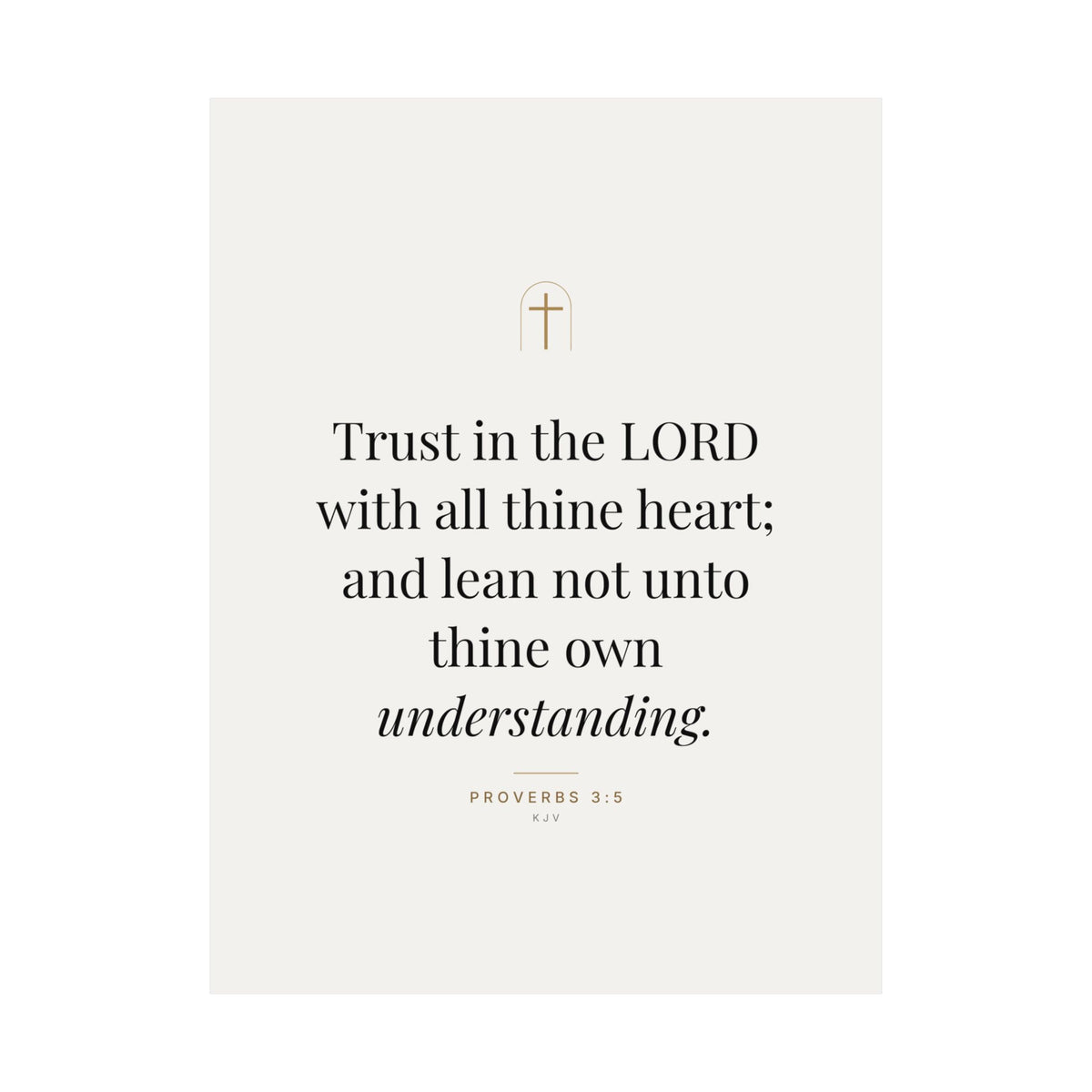 Trust in the Lord Print – Proverbs 3:5 (Unframed)