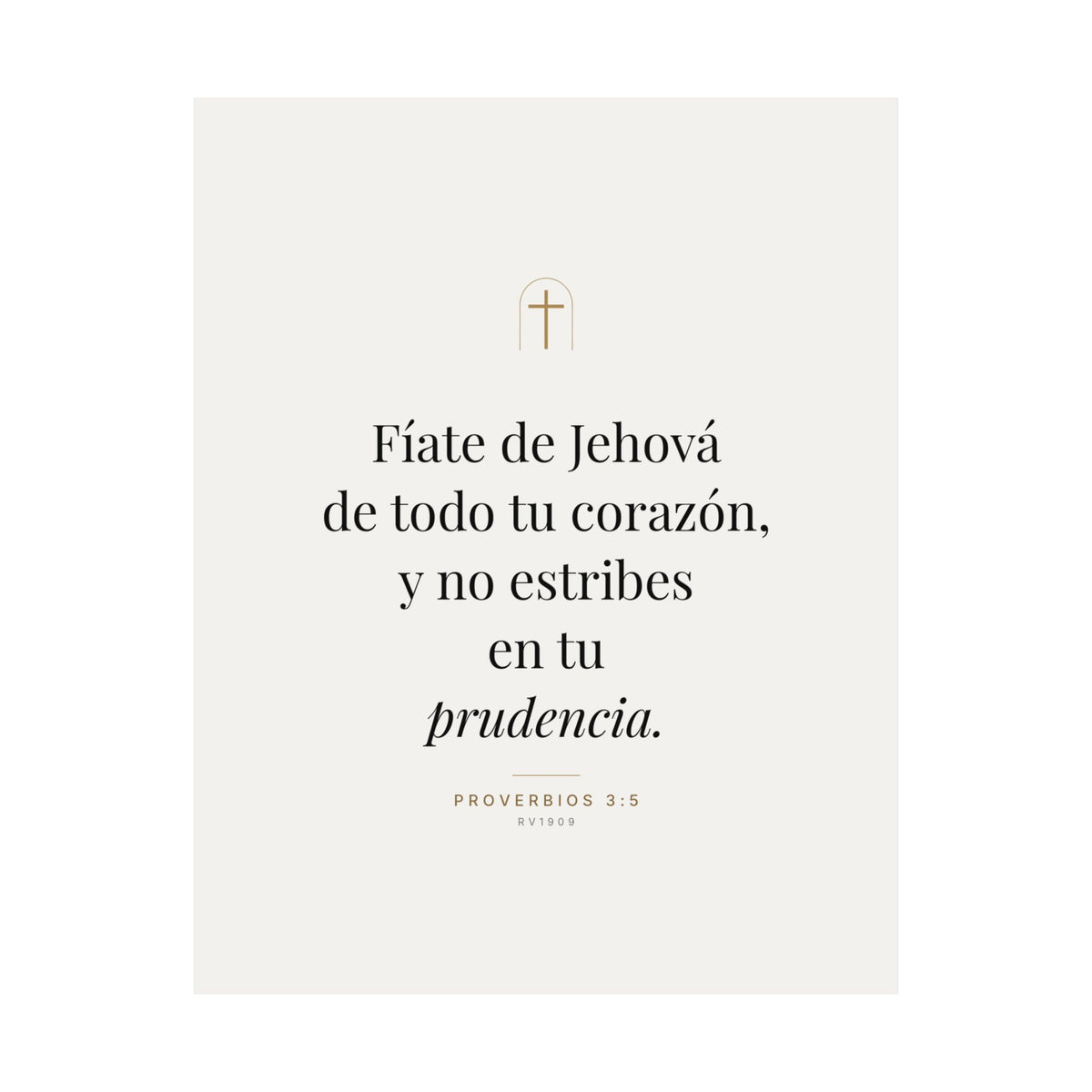 Trust in the Lord Print – Proverbs 3:5, Unframed (Spanish Edition)