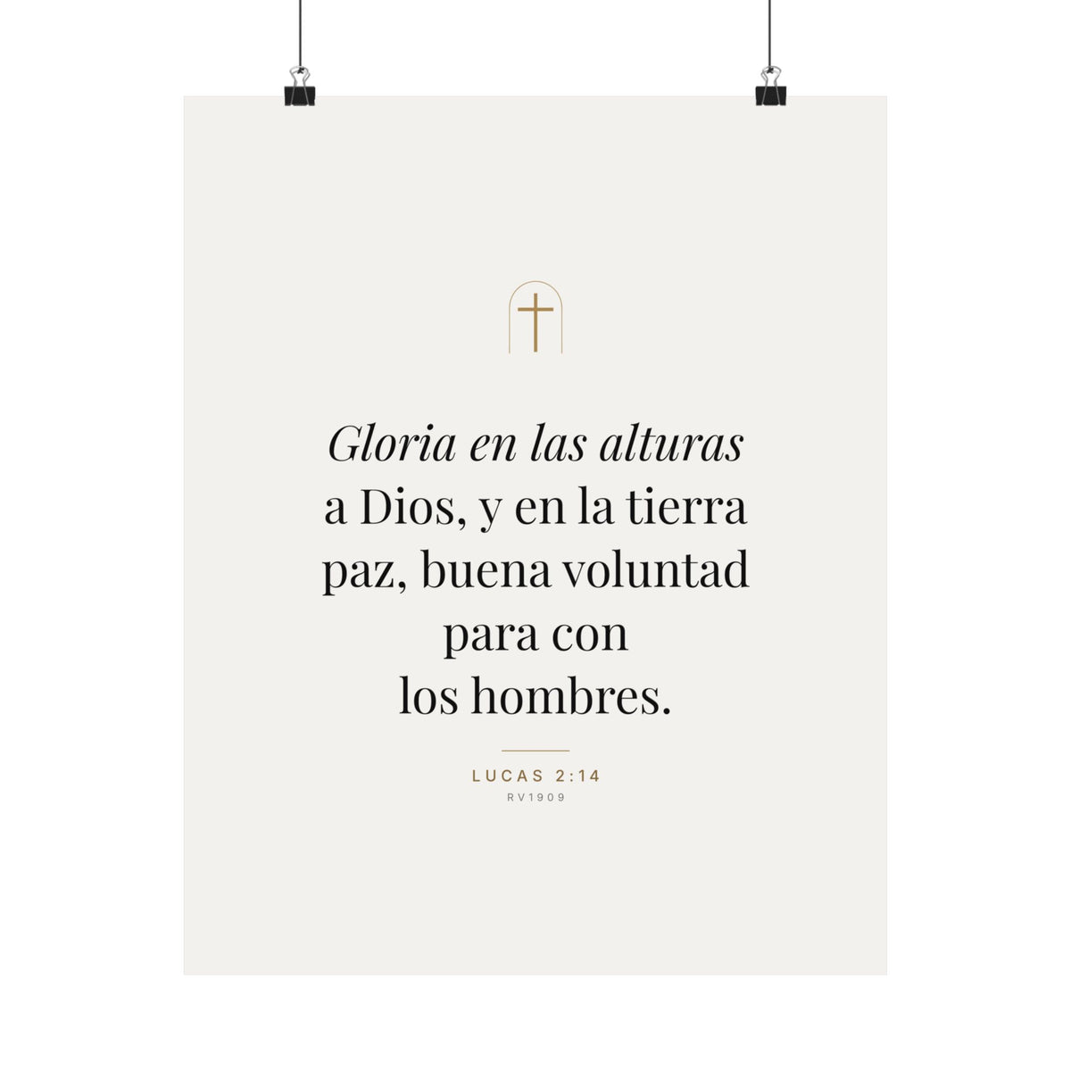 Glory to God Print – Luke 2:14, Unframed (Spanish Edition)