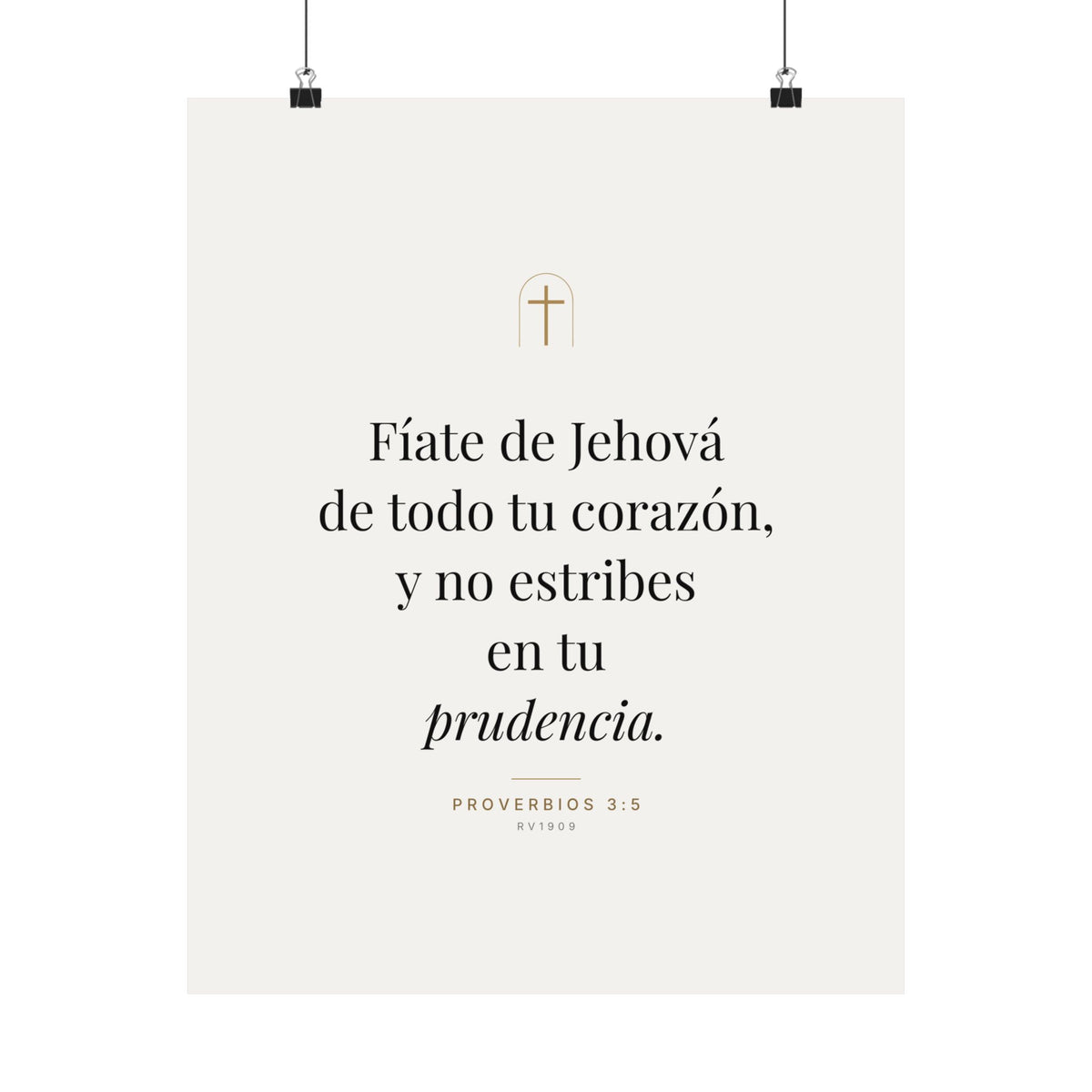 Trust in the Lord Print – Proverbs 3:5, Unframed (Spanish Edition)