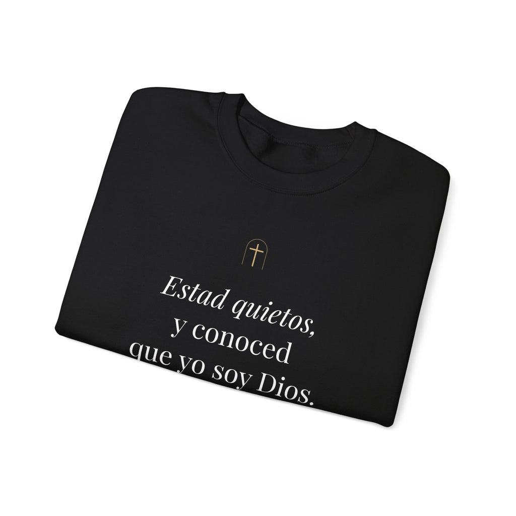 Be Still Crewneck Sweatshirt – Psalm 46:10 (Spanish Edition)