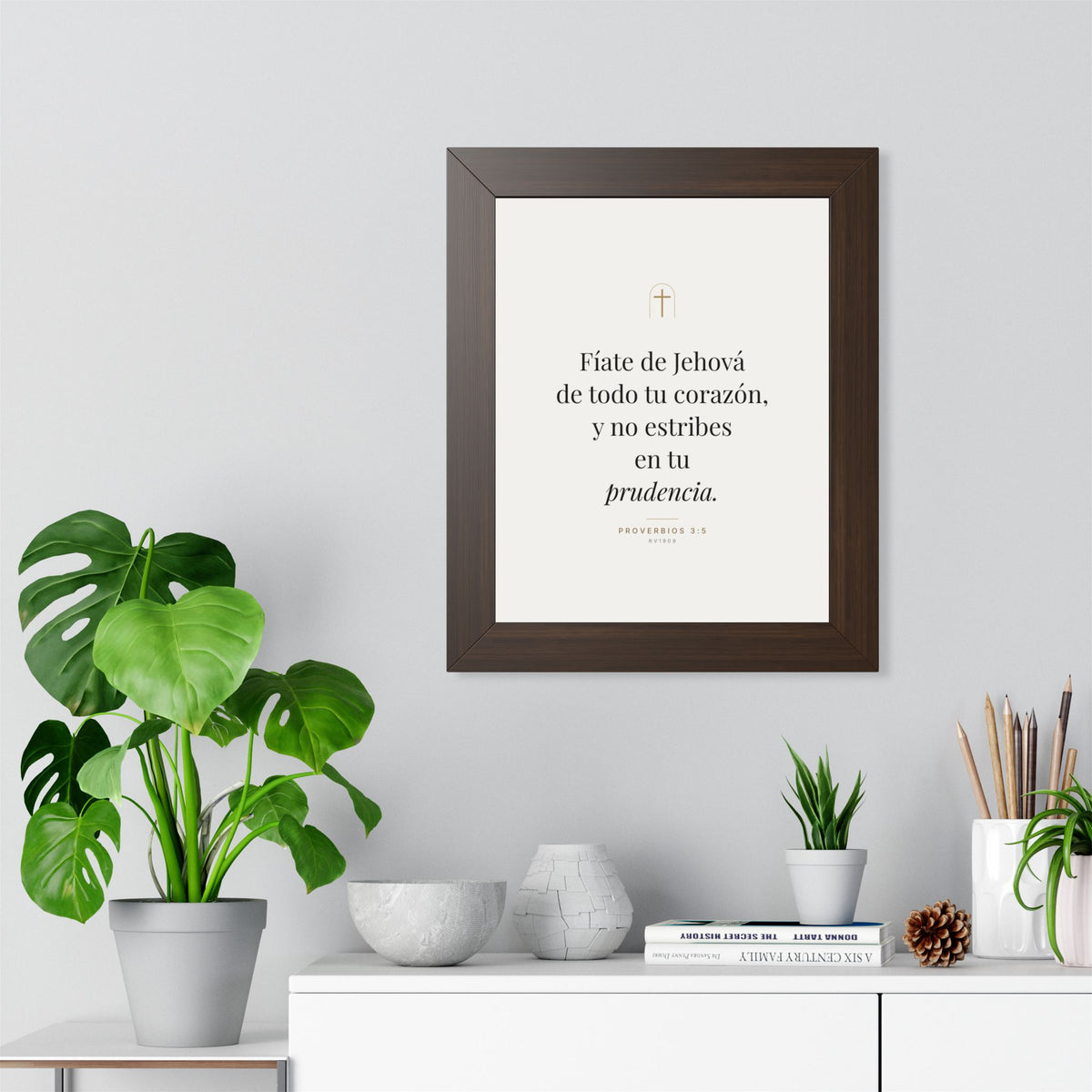 Trust in the Lord Framed Print – Proverbs 3:5 (Spanish Edition)