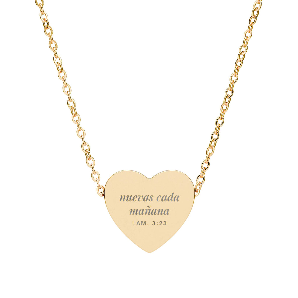 New Every Morning Heart Necklace – Lamentations 3:23 (Spanish Edition)
