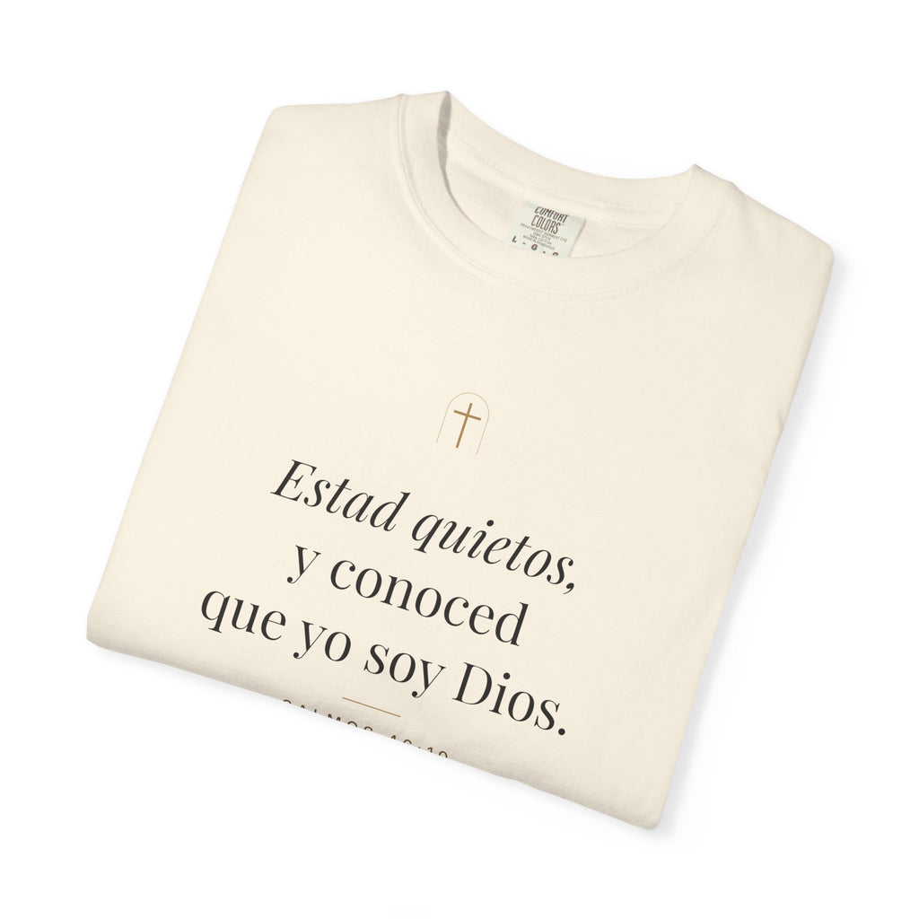 Be Still Tee – Psalm 46:10 (Spanish Edition)