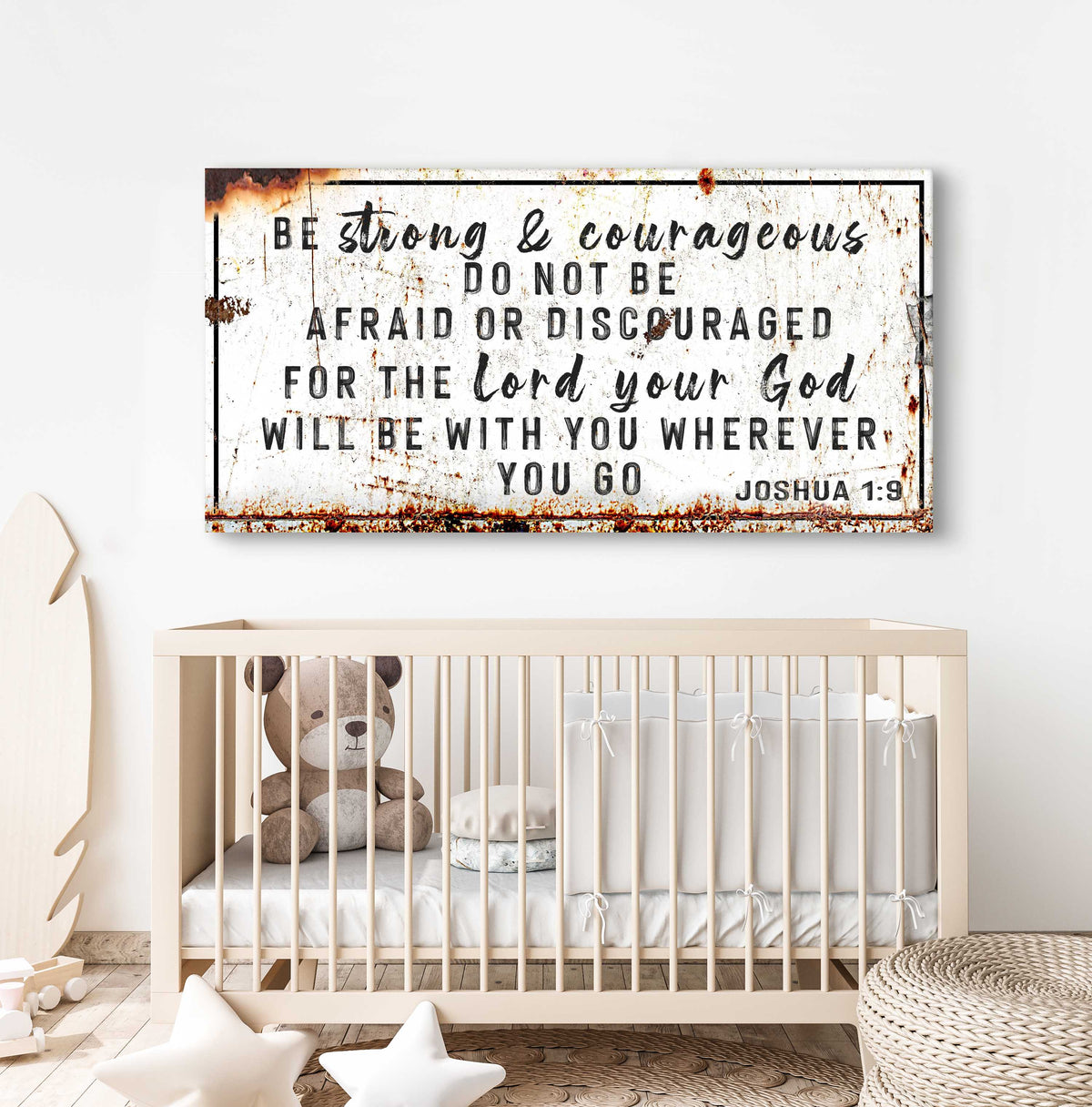 Be Strong and Courageous Canvas – Joshua 1:9